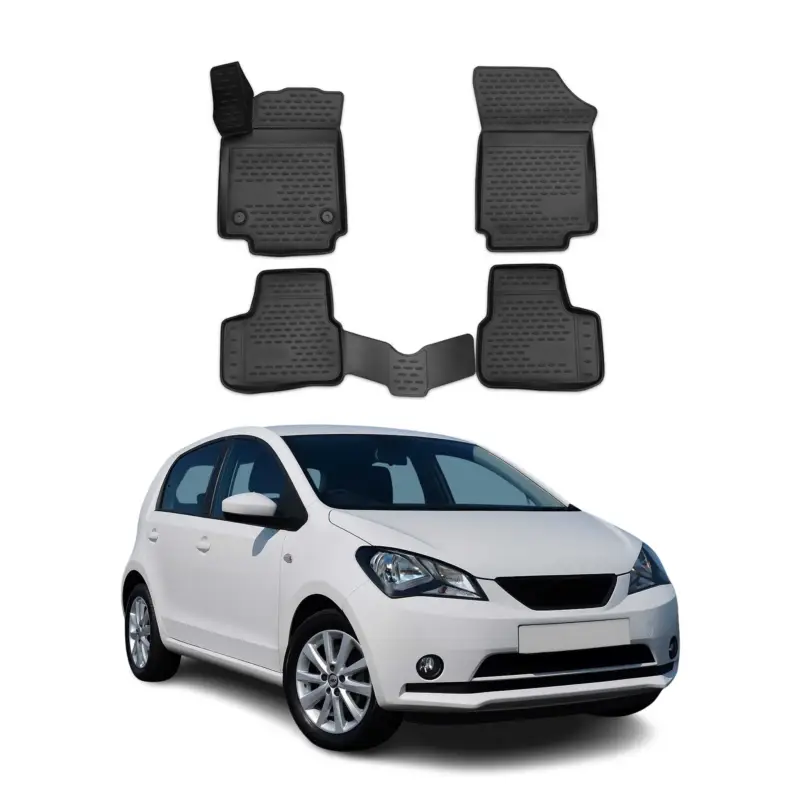 Must-Have OMAC Gummimatten Fußmatten für Seat Mii 2011-2021 TPE Automatten Schwarz 4x