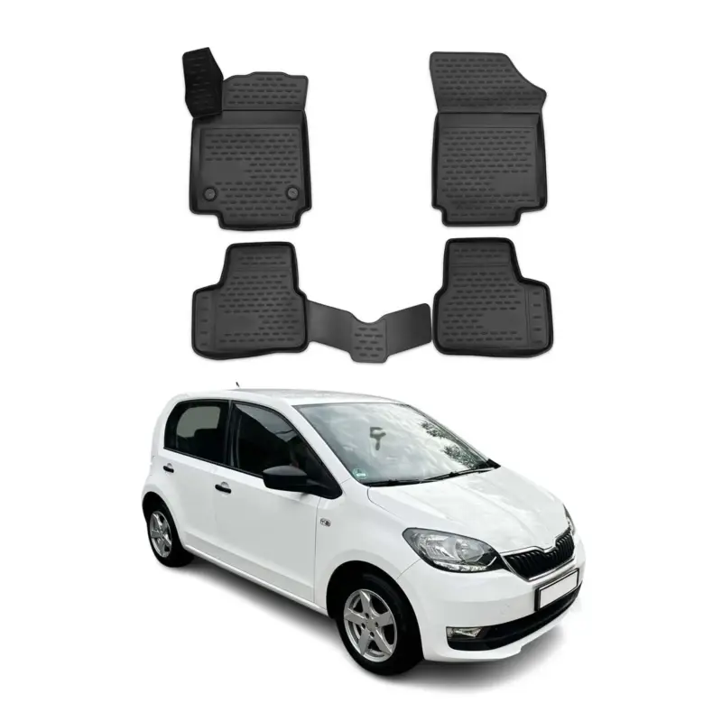 Kracherpreis OMAC Gummimatten Fußmatten für Skoda Citigo 2011-2020 TPE Automatten Schwarz 4x