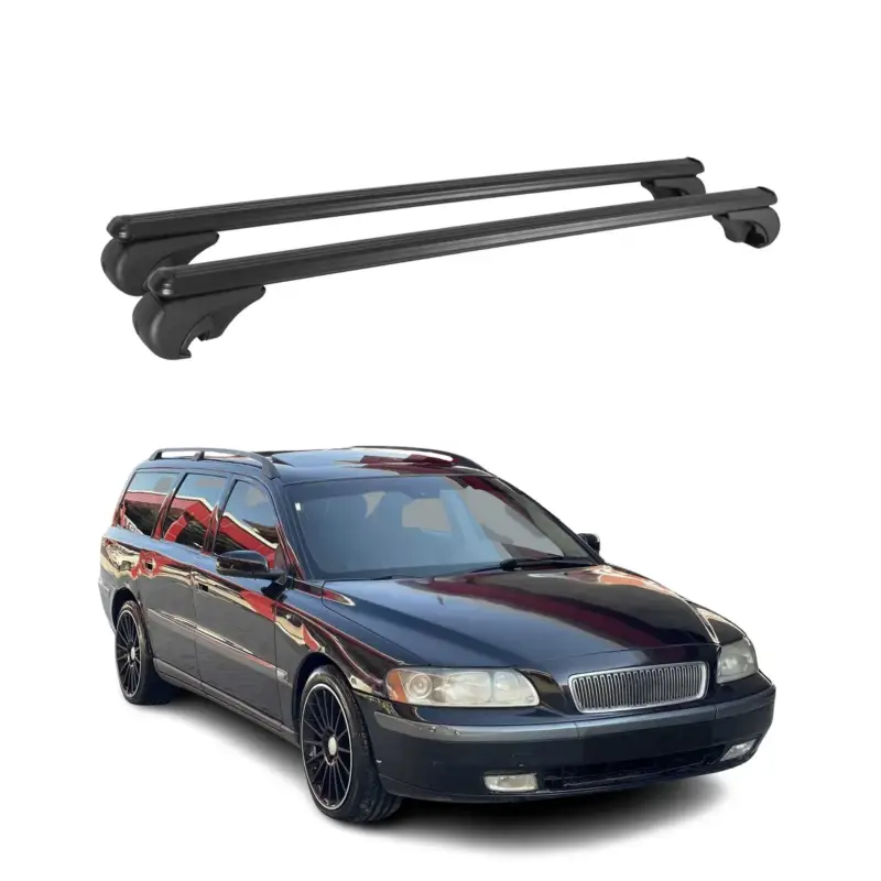 Aktuell Dachträger für Volvo V70 SW 2000-2007 Gepäckträger Grundträger Alu Schwarz 2x