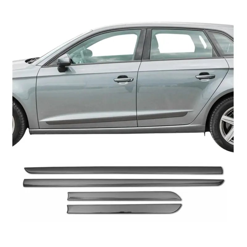 Zertifiziert Türschutzleiste Seitentürleiste für Opel Astra J 2009-2015 Chrom Stahl Dunkel 4x