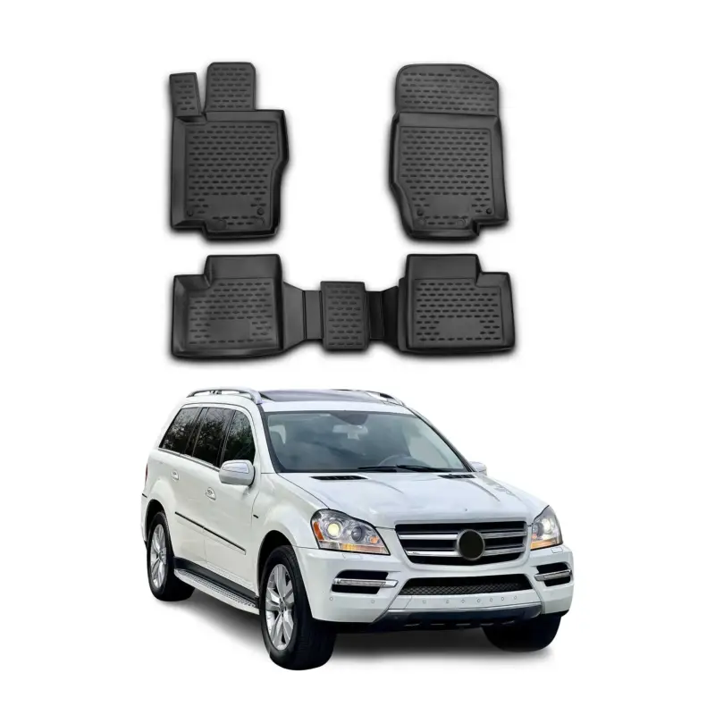 Billig OMAC Gummimatten Fußmatten für Mercedes GL Klasse X164 2006-2012 TPE Schwarz 4x