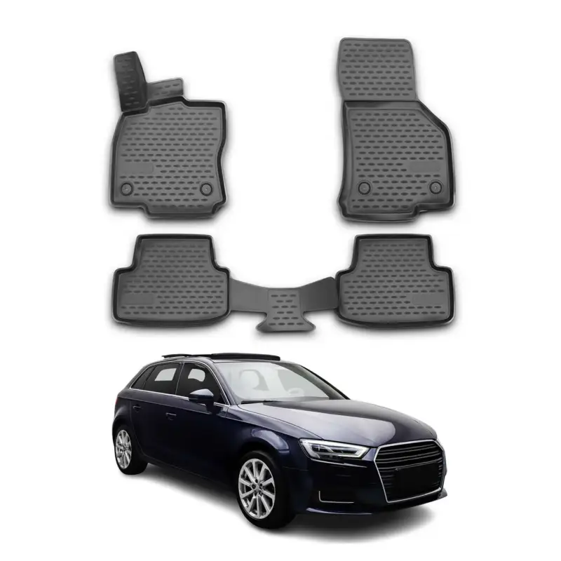 Sale OMAC Gummimatten Fußmatten für Audi A3 2012-2020 Sportback TPE Matten Schwarz 4x