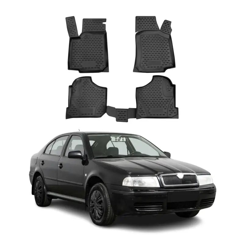 Echt OMAC Gummimatten Fußmatten für Skoda Octavia 1996-2004 TPE Automatten Schwarz 4x