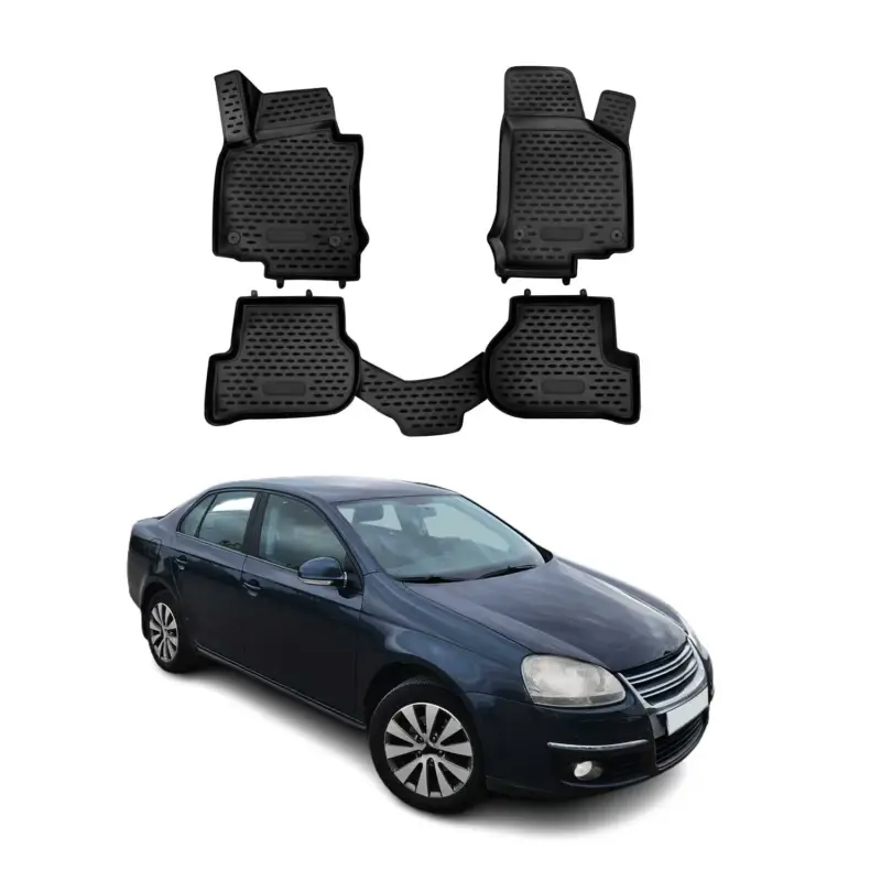 OMAC Gummimatten Fußmatten für VW Jetta 2004-2010 TPE Automatten Schwarz 4x Must-Have