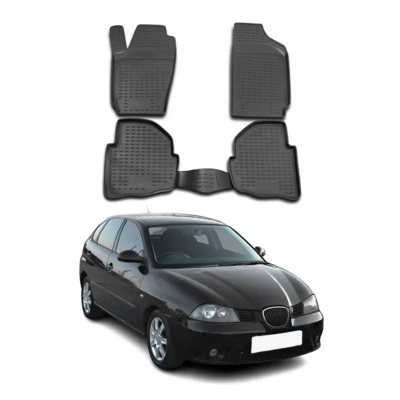 OMAC Gummimatten Fußmatten für Seat Ibiza 2002-2008 TPE Automatten Schwarz 4x Sale