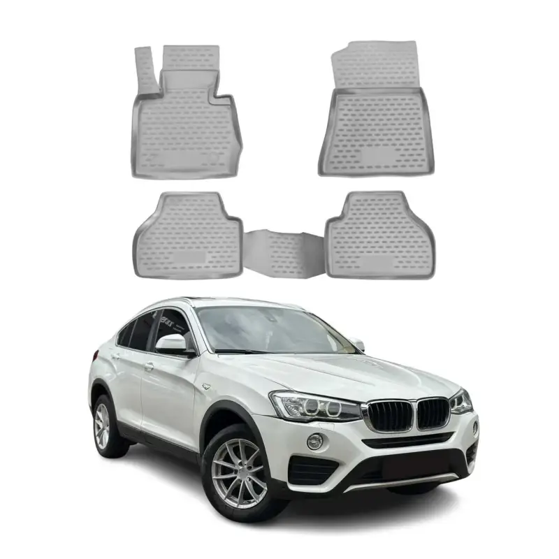 OMAC Gummimatten Fußmatten für BMW X4 F26 2014-2018 TPE Automatten Grau 4x Sonderaktion