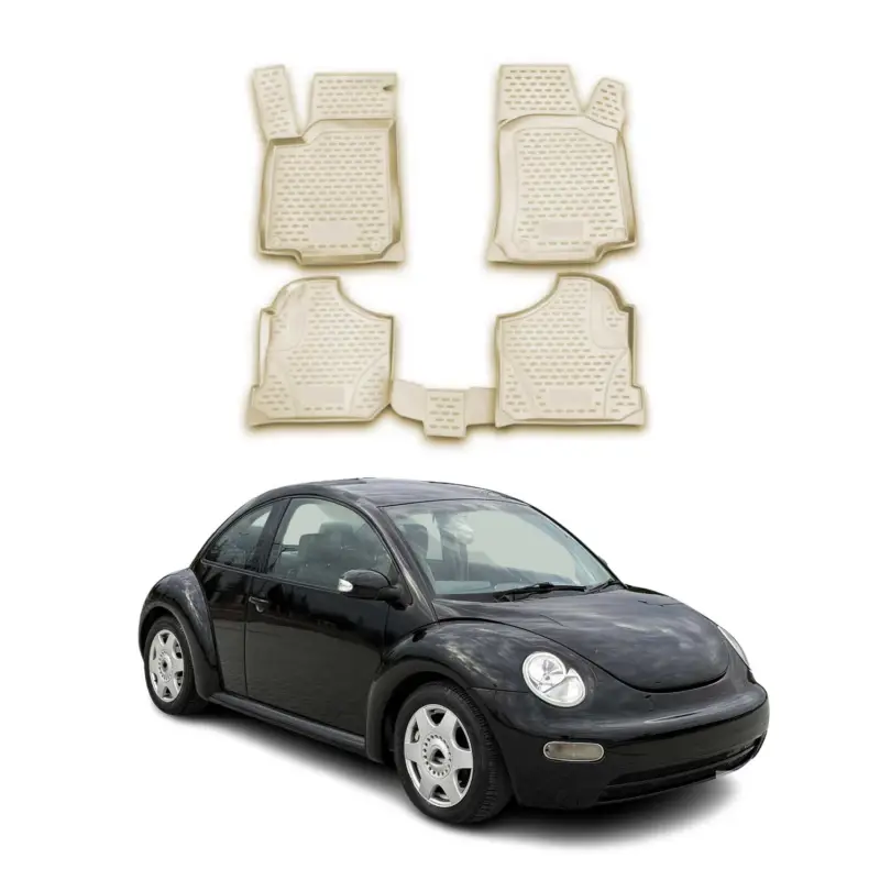 Begrenztes Angebot OMAC Gummimatten Fußmatten für VW Beetle 1998-2005 TPE Automatten Beige 4x