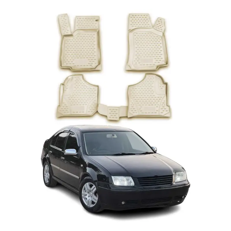 Letzte Chance OMAC Gummimatten Fußmatten für VW Bora 1998-2004 TPE Automatten Beige 4x