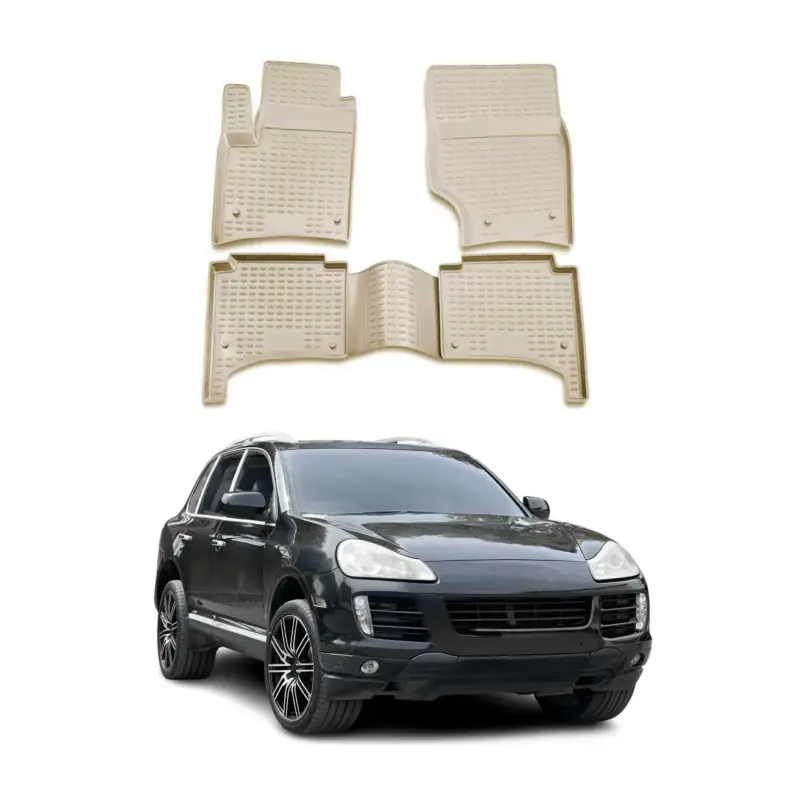 Aktuell OMAC Gummimatten Fußmatten für Porsche Cayenne 2002-2010 TPE Automatten Beige 4x