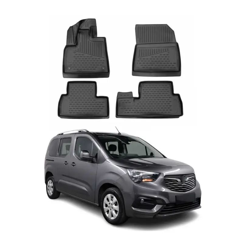 Top-Seller OMAC Gummimatten Fußmatten für Opel Combo 2019-2024 5 Sitze TPE Schwarz 4x
