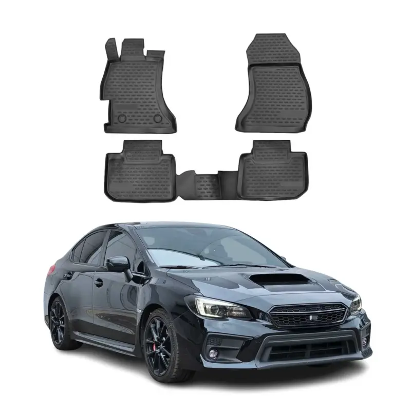 OMAC Gummimatten Fußmatten für Subaru WRX STI 2014-2021 TPE Automatte Schwarz 4x Neue Ware