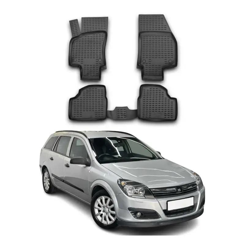 OMAC Gummimatten Fußmatten für Opel Astra 2004-2015 Caravan TPE Schwarz 4x Versand Am Gleichen Tag