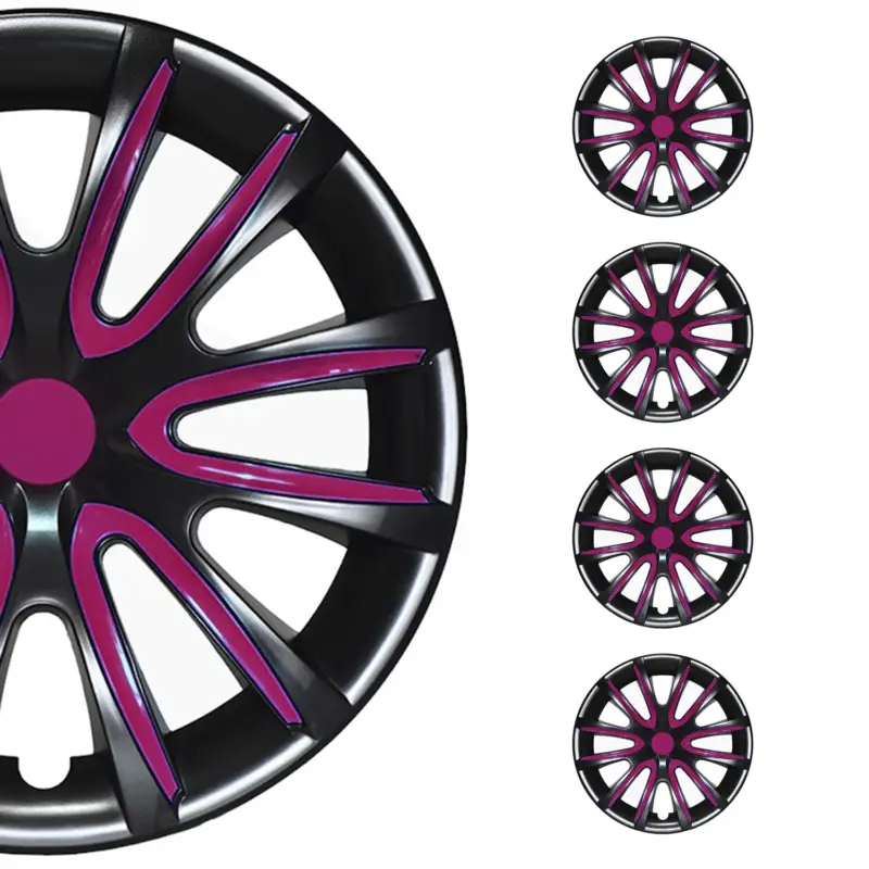 Mega-Angebot 4x Radblenden Radkappen Radzierblenden für 14" Zoll Stahlfelgen Lila Schwarz