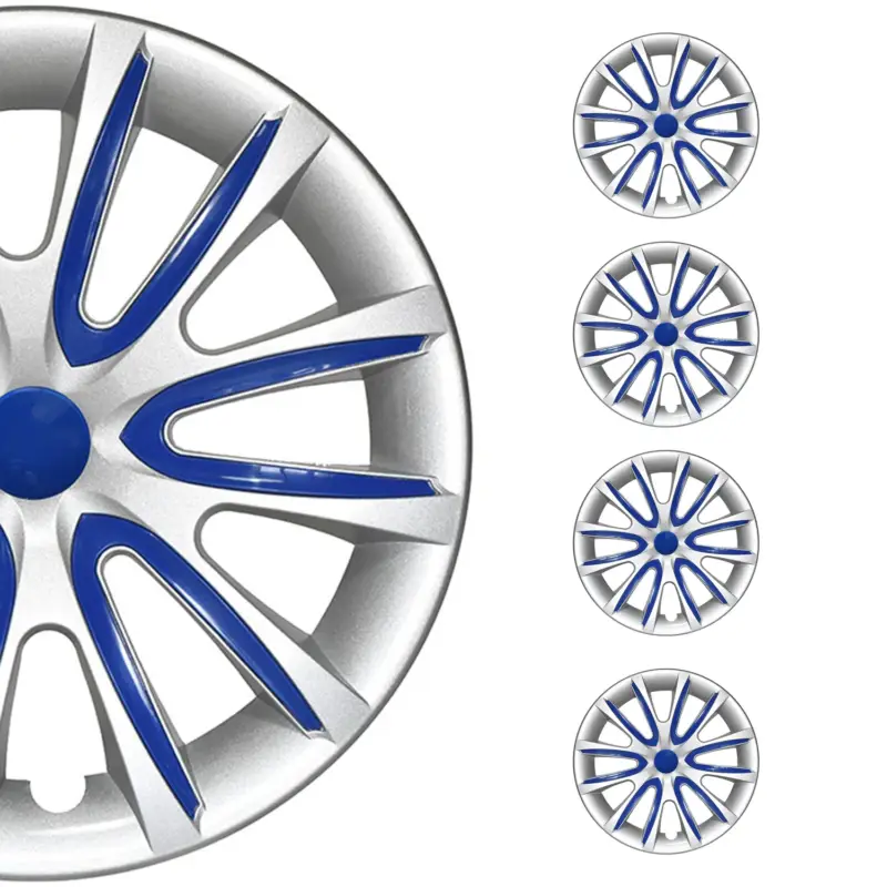4x Radblenden Radkappen Radzierblenden für 14" Zoll Stahlfelgen Grau Dunkel Blau Direkt Vom Hersteller