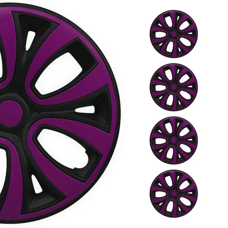 Versand Am Gleichen Tag 4x Radblenden Radzierblenden Radkappen für 14" Zoll Stahlfelgen Lila Schwarz