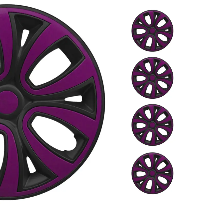 Mega-Angebot 4x Radkappen Radzierblenden Radblenden 15" Zoll Stahlfelgen Lila Matt Schwarz