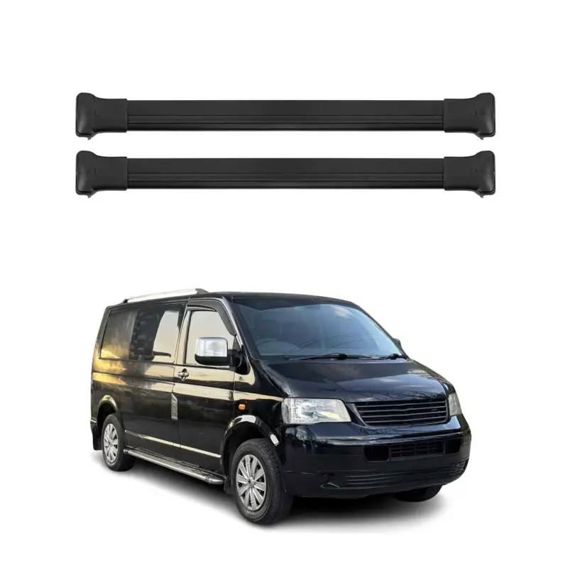 Wochenendangebot Dachträger für VW T5 T6 Transporter Multivan Caravelle 2003-2024 Schwarz Alu 2x