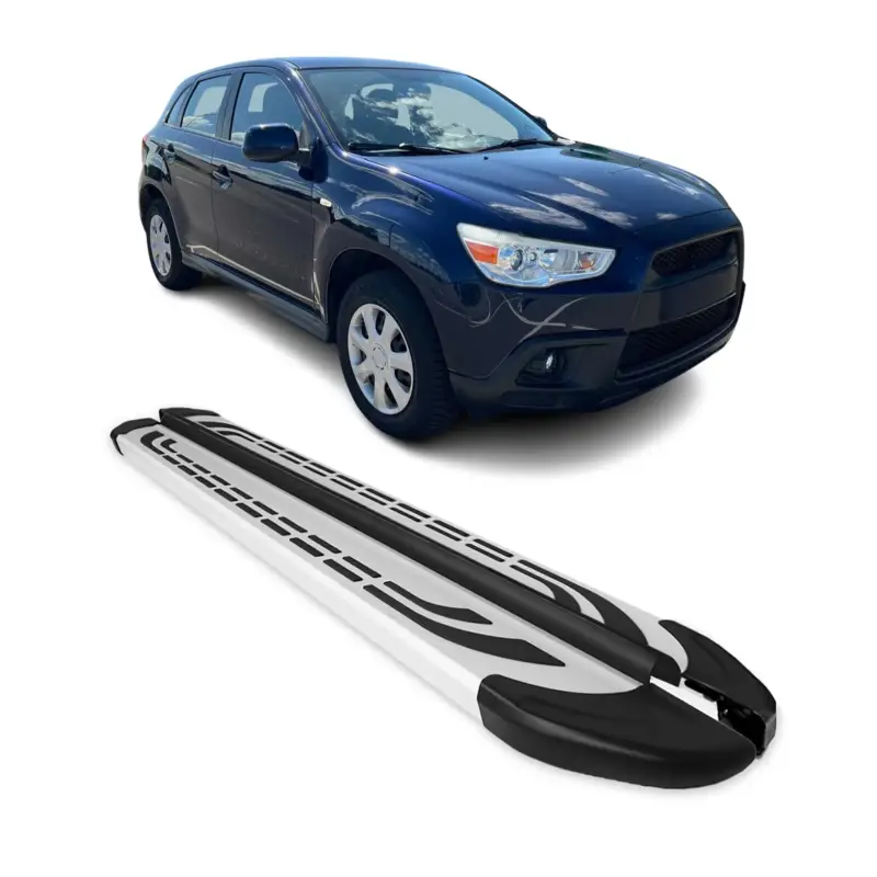 Zertifiziert Trittbretter Seitenschweller für Mitsubishi ASX 2010-2022 Aluminium Grau 2 tlg