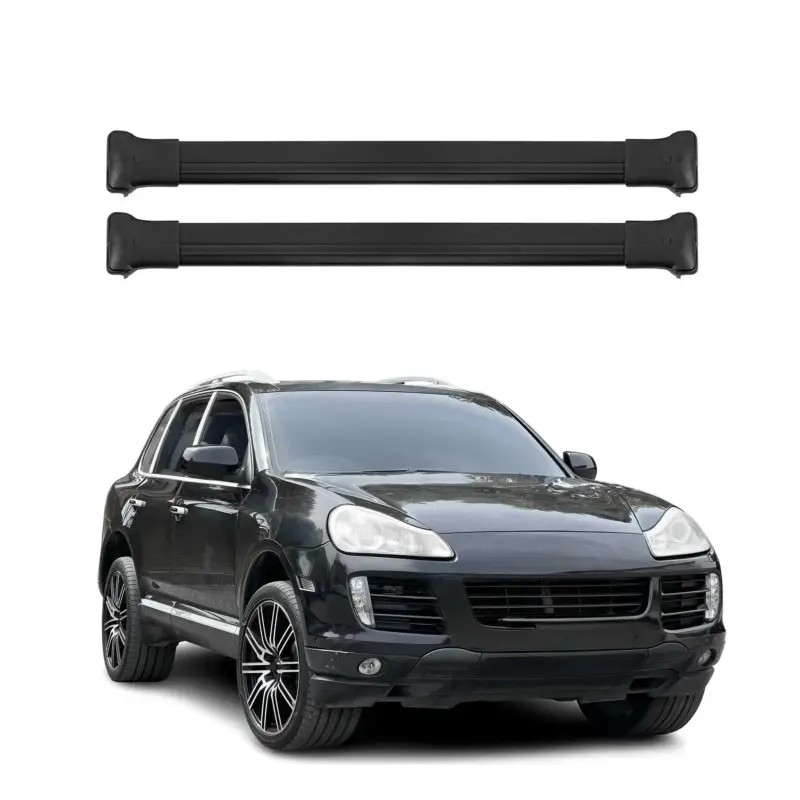 Aktuell Dachträger Gepäckträger für Porsche Cayenne 2003-2011 Relingträger Alu Schwarz