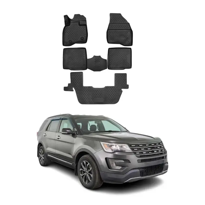 OMAC Gummimatten Fußmatten für Ford Explorer 2015-2019 TPE Automatten Schwarz 5x Sichere Zahlung
