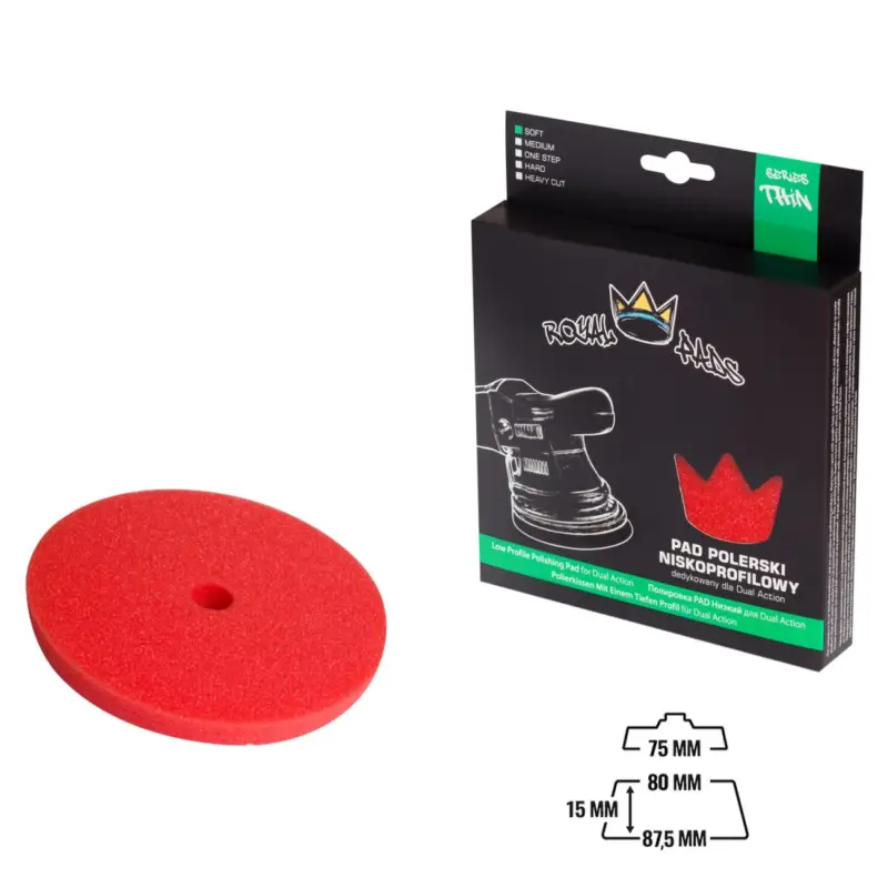 Royal Pads THIN Soft Schaum-Polierpad 80mm rot Beliebt