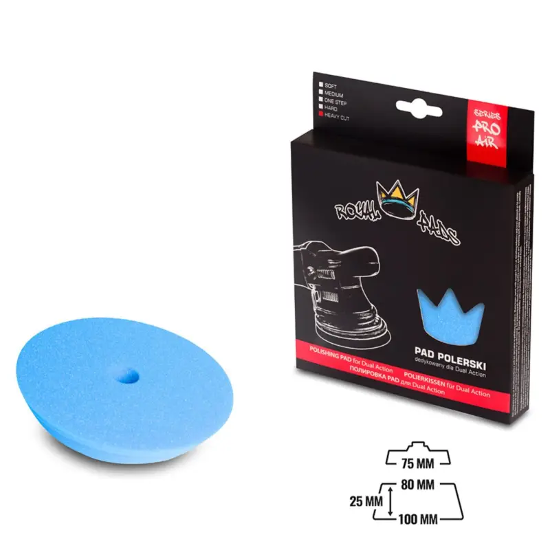 Royal Pads AIR Heavy Cut Schaum-Polierpad 80mm blau Billig