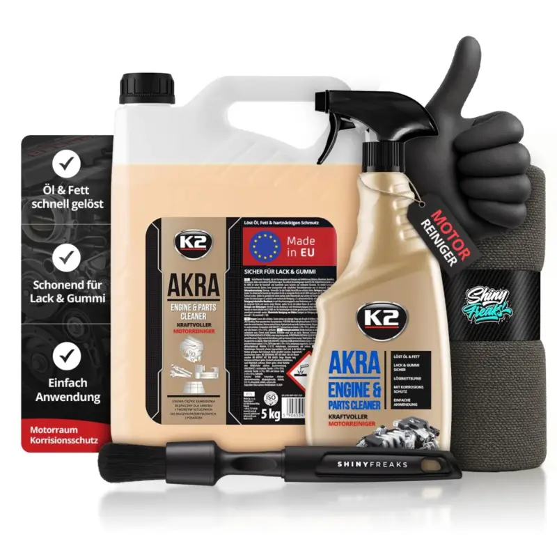 Markenware K2 Akra Motorraumreiniger 5kg + 770ml + Zubehör (5-teilig)