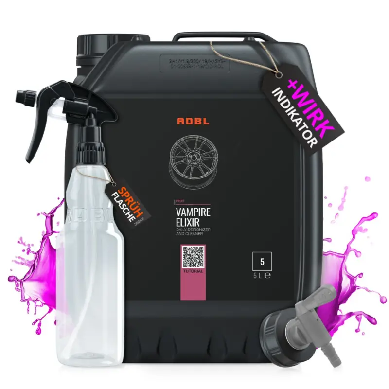 Versand Am Gleichen Tag ADBL Felgenreiniger Set Vampire Elixir 5L + Zubehör (3-teilig)