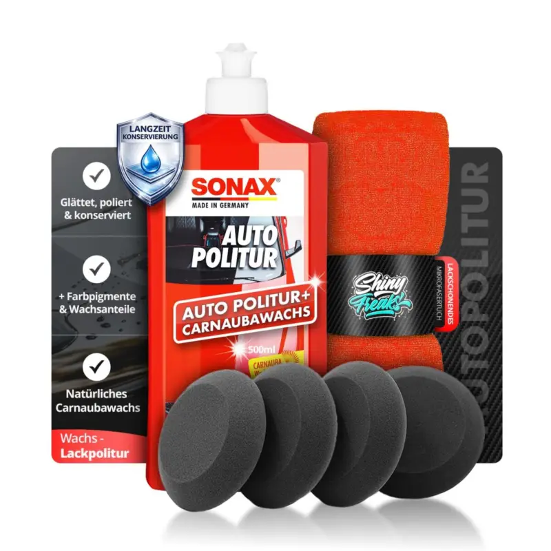 SONAX Politur Set AutoPolitur 250ml + Zubehör (6-teilig) Markenware