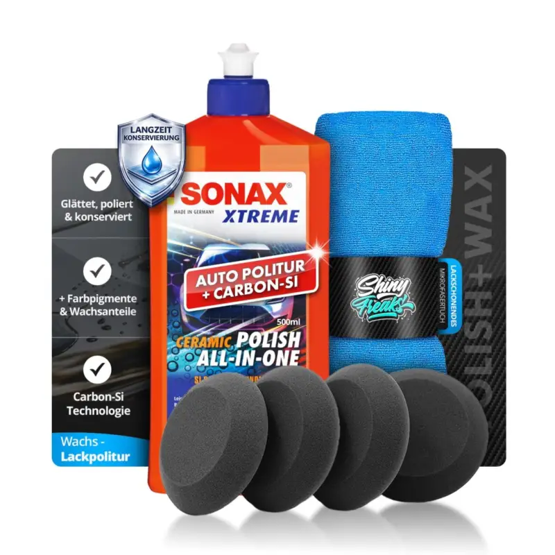 Must-Have SONAX Politur Set XTREME Ceramic Polish All in One 500ml + Zubehör (6-teilig)