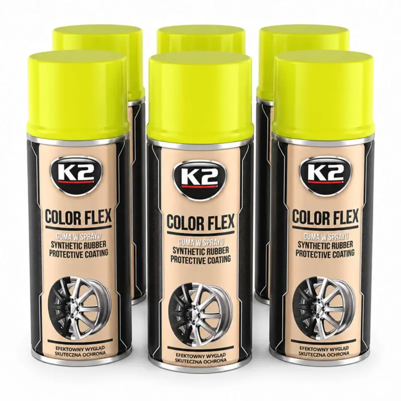 Neu Im Sortiment 6x K2 COLOR FLEX Sprühfolie gelb 400ml