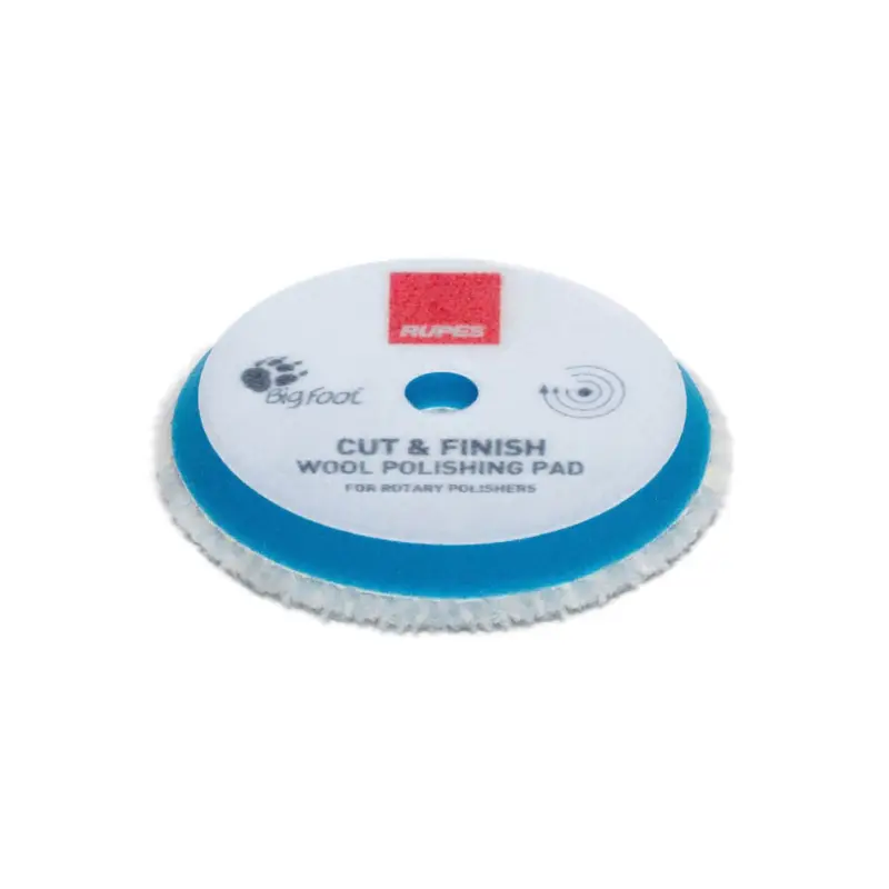 Rupes BigFoot Woll-Polierschwamm für Rotationspolierer Cut & Finish 125mm hart Finale Aktion