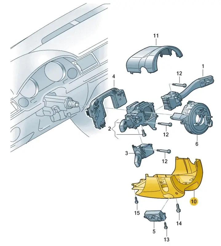Aktuell Lenksäulenabdeckung Unterteil Original Audi A6