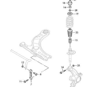 Abverkauf Befestigungsteile Stoßdämpfer & Stabilisator, vorn (Golf 4, Bora..)