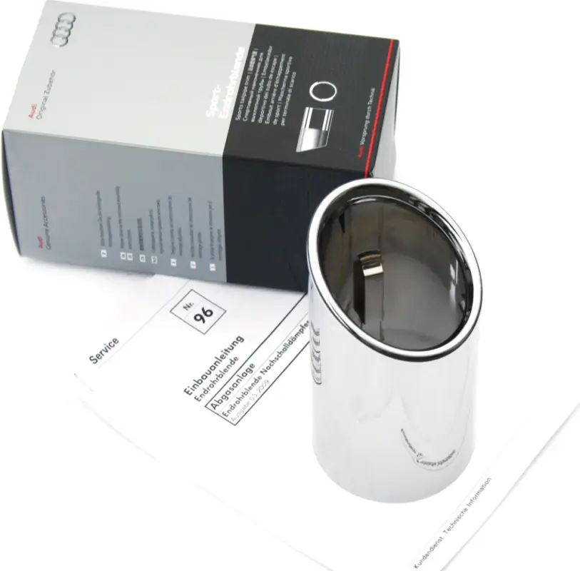 Auspuffblende Sport Endrohrblende Original Audi A4 A5 (B9) Auspuff Chrom Sofort Bestellen