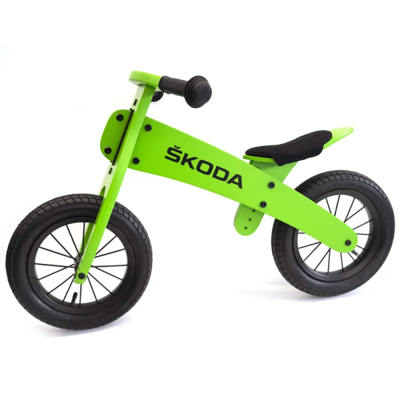 Direktkauf Original Skoda Kinder Laufrad Holz grün Spielzeug Zubehör Accessoires