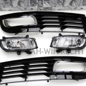 Zertifiziert Original W12 A8 4E Grill Nebelscheinwerfer Luftgitter Stoßstange Chrom schwarz