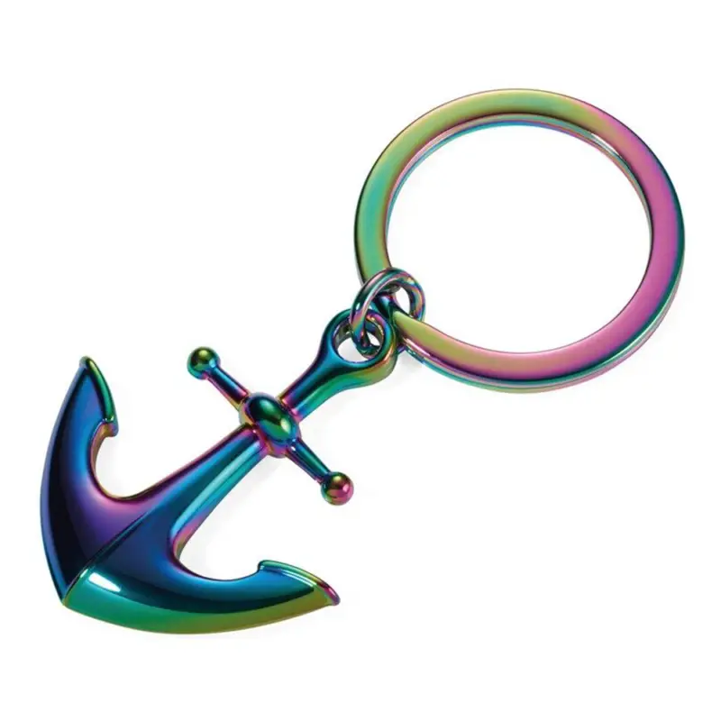 Schlüsselanhänger HEIMATHAFEN Anker Keyring Metallguss Regenbogenfärbung Anhänger Neu