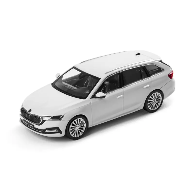 Heißes Angebot Original Skoda Octavia IV (NX) Combi Modellauto 1:43 Miniatur Moon-Weiß 5E7099300S9R