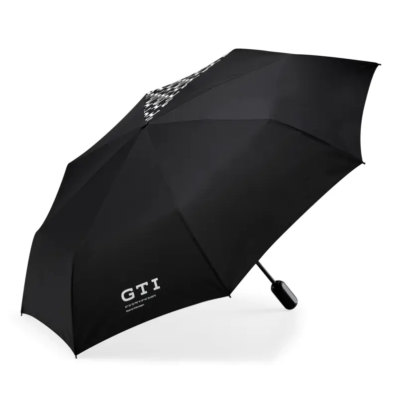 Original VW GTI Regenschirm Taschenschirm Automatik Schirm Logo schwarz 5HV087602 Geprüft