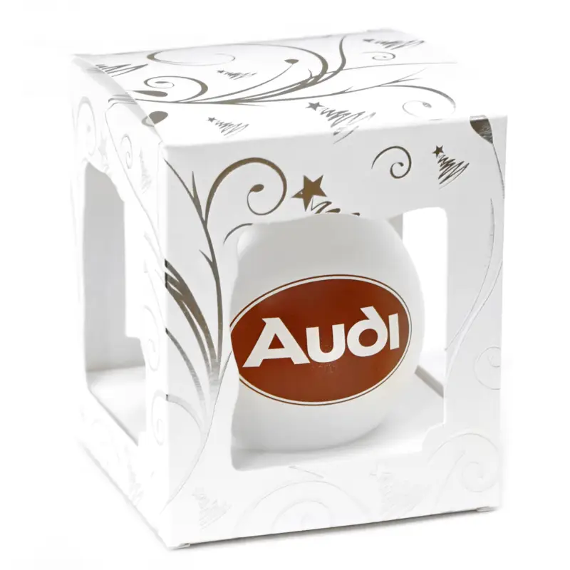 Echt Audi Christbaumkugel Glas Weihnachtsbaum Kugel Weihnachtskugel Logo A8-9016