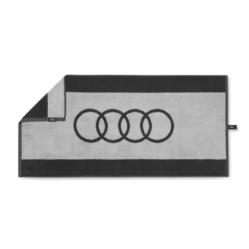 Original Audi Handtuch Ringe Logo 80x150cm Badetuch Badehandtuch Strandtuch grau 3132301800 Highlight