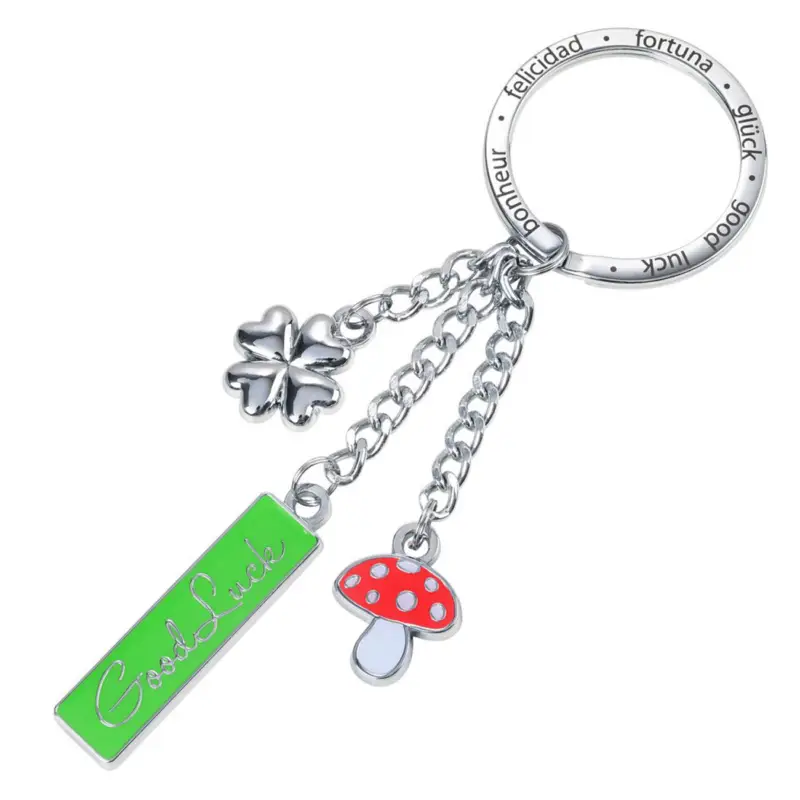 Schlüsselanhänger GOOD LUCK Fliegenpilz Kleeblatt Keyring Anhänger KR23-03 Markenware
