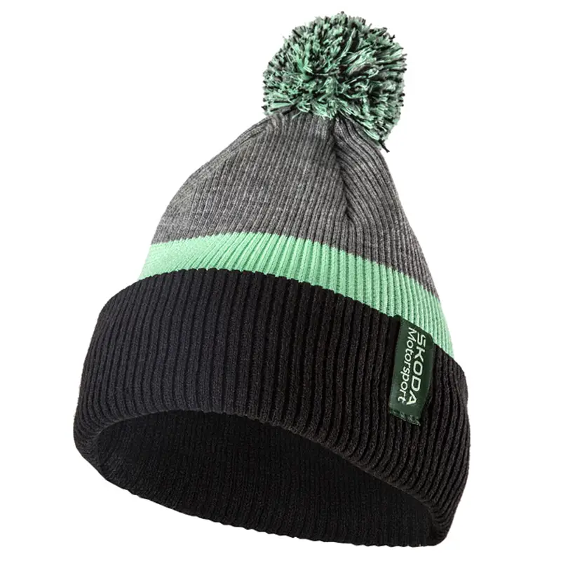 Original Skoda Wintermütze Strickmütze Motorsport Design Bommelmütze 6U0084300 Beliebt