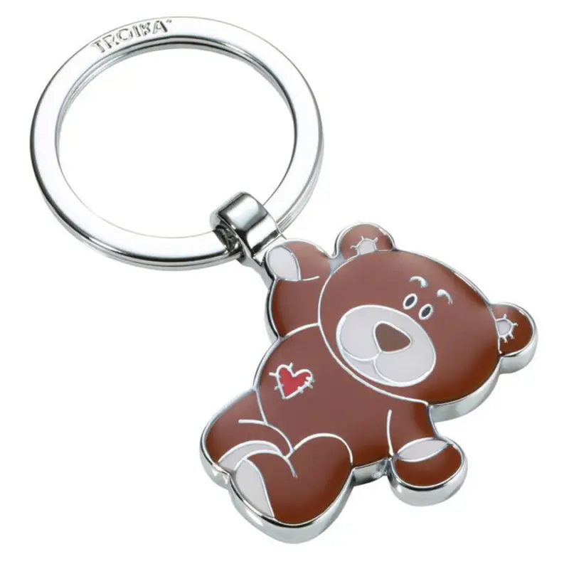 Highlight Schlüsselanhänger BRUNO Teddybär mit Herz Anhänger Metallguss Keyring KR24-11