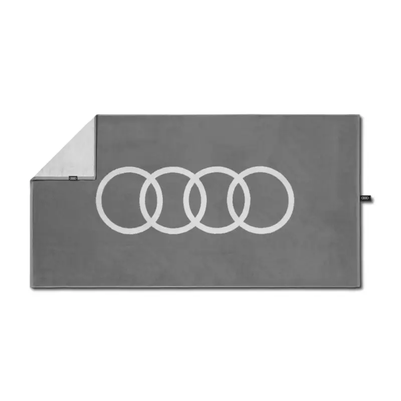 Knallerangebot Original Audi Handtuch Badetuch Ringe Logo 80x150cm Badehandtuch Strandtuch grau 3132501400