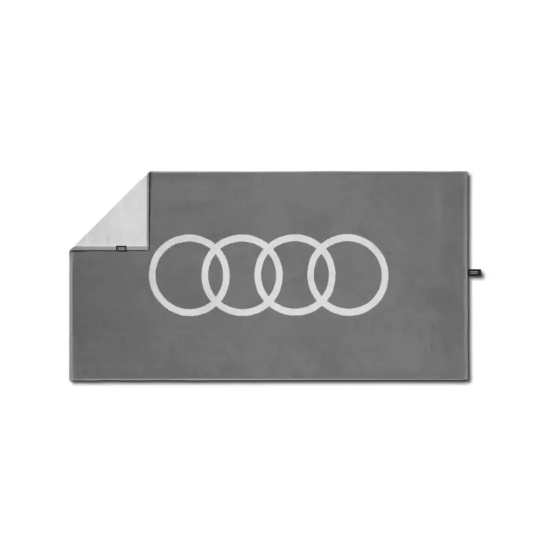 Knallerangebot Original Audi Handtuch Badetuch Ringe Logo 50x100cm Badehandtuch Strandtuch grau 3132501300
