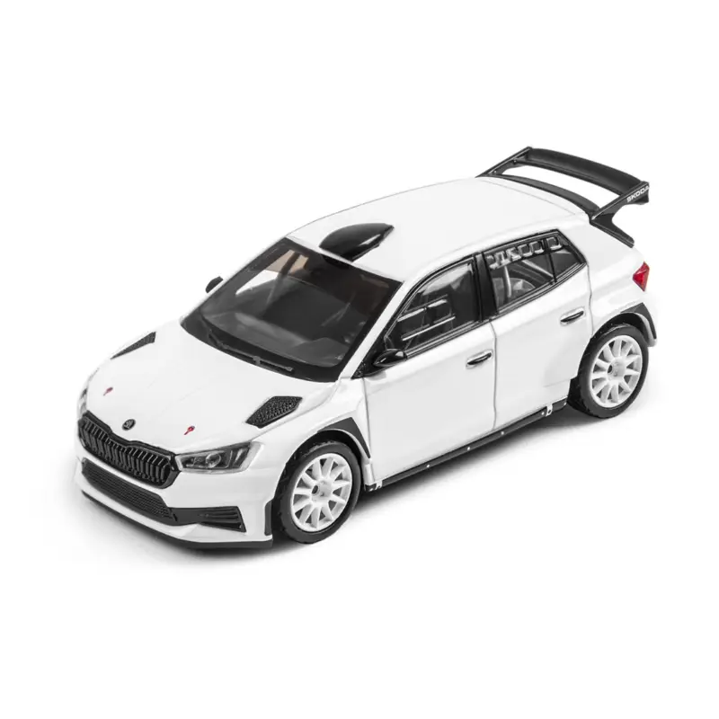 Original Skoda Fabia RS Rally2 Modellauto Asphalt Wheels 1:43 weiß Miniatur 6U0099300AB Markenware